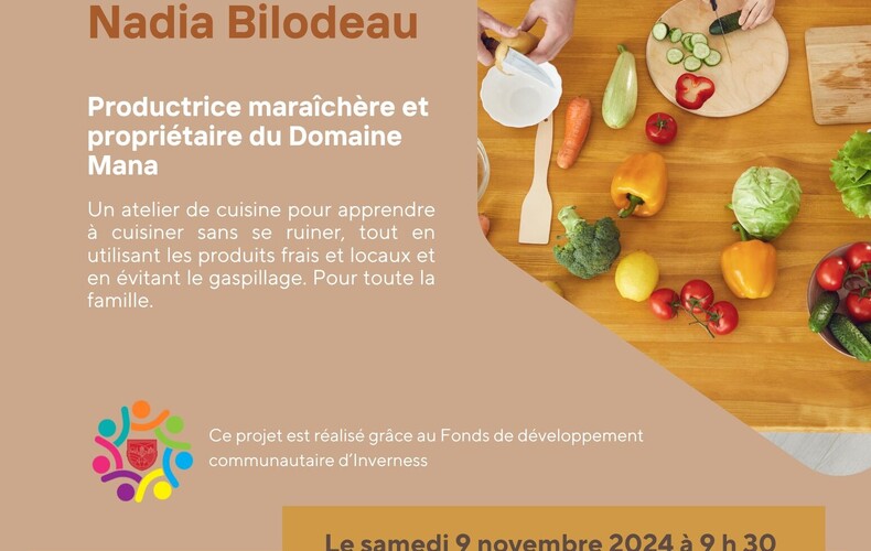 Ateliers de cuisine avec Nadia Bilodeau